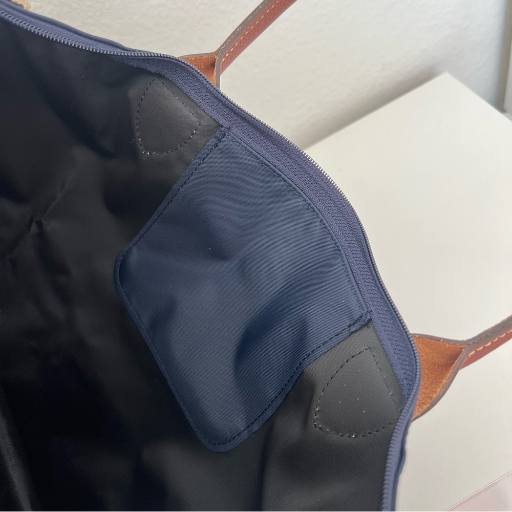 Longchamp Le Pliage Original Large Nylon Tote Bag in Navy Blue, New Without Tag - Picture 9 of 10